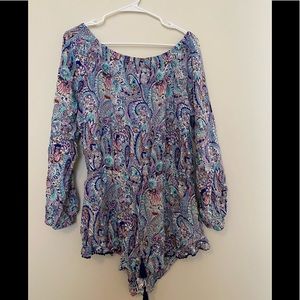 Colorful pattern romper